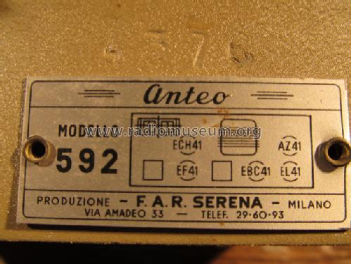 Anteo 592 Midget; FAR F.A.R. Serena; (ID = 1382851) Radio