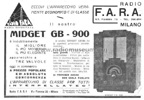 GB-900; FARA Radio; Milano (ID = 2465968) Radio