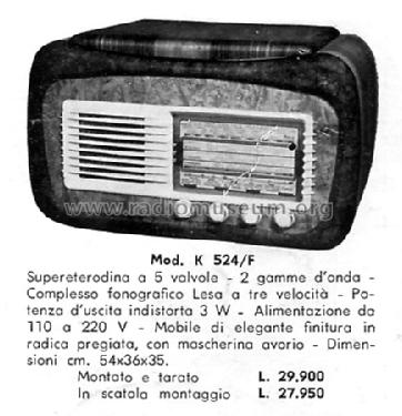 Komet K 524 F; FAREF F.A.R.E.F.; (ID = 1429290) Radio