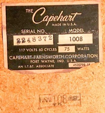 Capehart 1008; Farnsworth (ID = 2898207) Radio