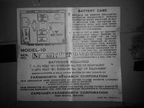 Capehart 10 Ch= C-312; Farnsworth (ID = 1998240) Radio