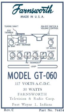 GT-060 Ch= C-204; Farnsworth (ID = 2949821) Radio