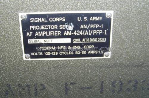 Projector Set AF Amplifier AM-424 /PFP-1; Federal (ID = 770016) Ampl/Mixer
