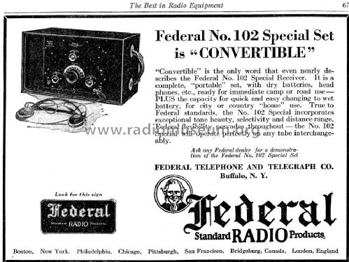 102 ; Federal Radio Corp. (ID = 1257430) Radio