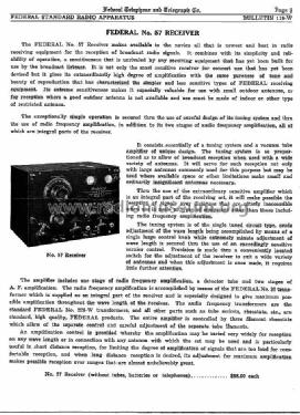 Federal Bulletin No. 119-W; Federal Radio Corp. (ID = 979732) Paper