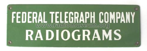 Wireless Station Sign ; Federal Telegraph Co (ID = 1979310) Diverses