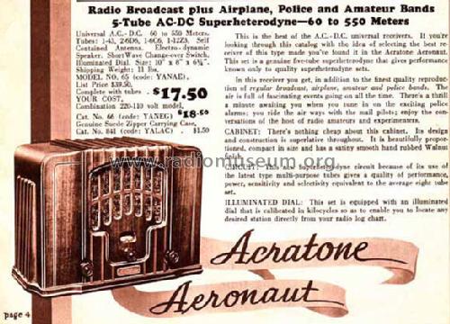 Acratone Aeronaut 65 ; Federated Purchaser, (ID = 651180) Radio