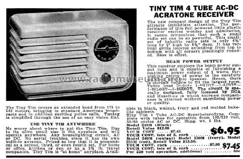 Acratone Tiny Tim 4-Tube 250M; Federated Purchaser, (ID = 1043200) Radio