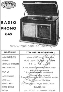 Radio-Phono 649; Fedha, Combes-Gensac (ID = 1445339) Radio