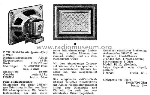 Bildlautsprecher Bi10; FEHO (ID = 2371959) Speaker-P
