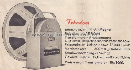 Fehodom ; Fischer & Hartmann; (ID = 1440668) Speaker-P