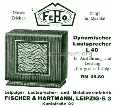 Lautsprecher L40; Fischer & Hartmann; (ID = 1697123) Speaker-P