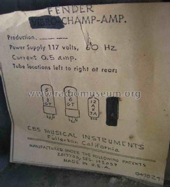 Champ-Amp 5E1, 5F1; Fender Electric (ID = 1215245) Ampl/Mixer