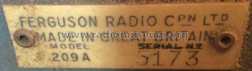 209A; Ferguson Brand, (ID = 2107860) Radio