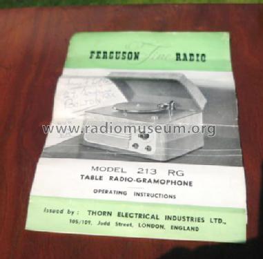 Table Radio Gramophone 213RG; Ferguson Brand, (ID = 1494622) Radio