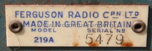 219A; Ferguson Brand, (ID = 1702783) Radio