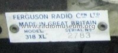 318 XL; Ferguson Brand, (ID = 1947562) Radio