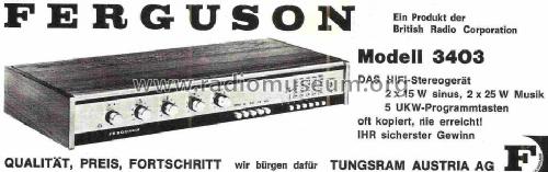 3403; Ferguson Brand, (ID = 1042862) Radio