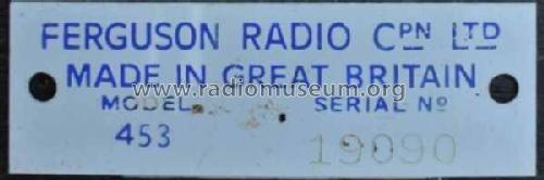 453BT; Ferguson Brand, (ID = 2278204) Radio