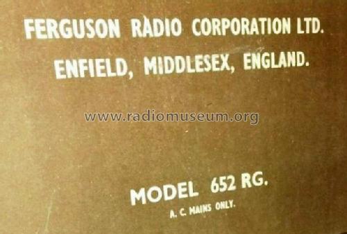 Radiogramophone 652RG; Ferguson Brand, (ID = 2062468) Radio