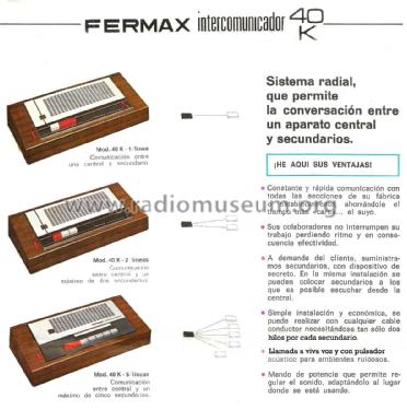 Interphone 40K ; Fermax Electrónica S (ID = 1947231) Diverses