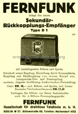 D1; Fernfunk, (ID = 1519302) Radio