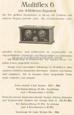Multiflex Type 6; Fernfunk, (ID = 1965246) Radio