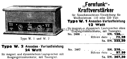Kraftverstärker W1; Fernfunk, (ID = 1886813) Ampl/Mixer