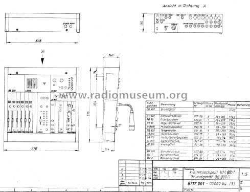 Kleinmischpult KM82/1; Fernmelde-Anlagenbau (ID = 2059342) Ampl/Mixer