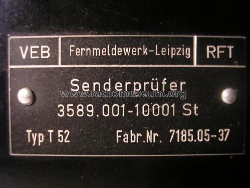 Senderprüfer T52 3589.001-10001St; Fernmeldewerk (ID = 1129470) Ausrüstung