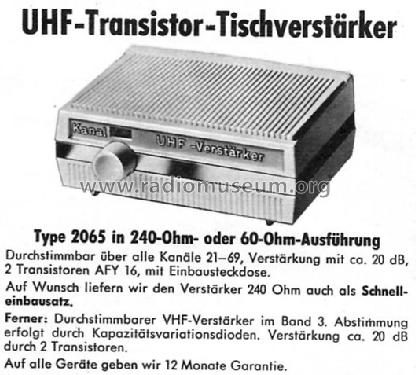 UHF-Transistor-Tischverstärker 2065; Fernsehtechnik und (ID = 210479) RF-Ampl.