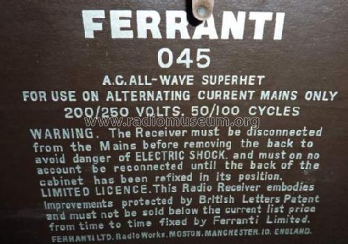 045; Ferranti, GB (ID = 1400177) Radio