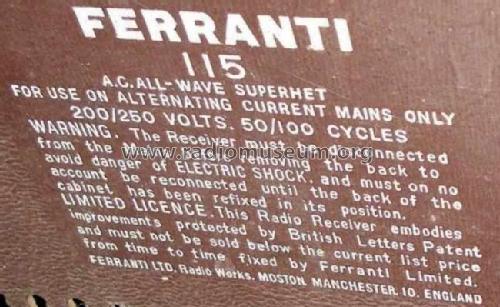 115; Ferranti, GB (ID = 2066508) Radio