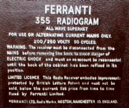 355RG; Ferranti, GB (ID = 2062407) Radio