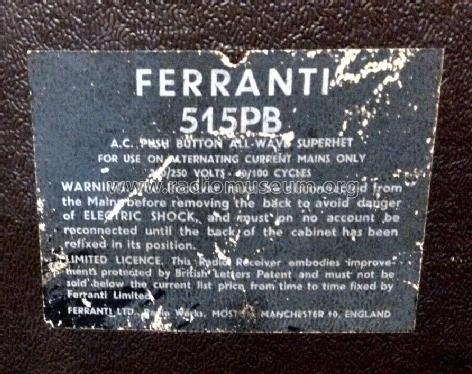 515PB; Ferranti, GB (ID = 2929856) Radio