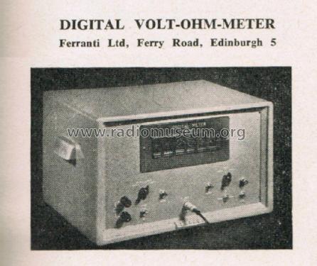 Digital Volt-Ohm-Meter D201; Ferranti, GB (ID = 2649814) Ausrüstung