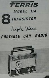 8 Transistor Triple Wave Portable Car Radio 174; Ferris Bros. Pty Ltd (ID = 1047194) Radio