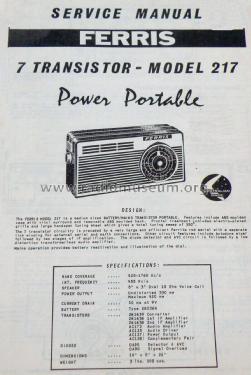 Power Portable 7 Transistor 217; Ferris Bros. Pty Ltd (ID = 2831276) Radio