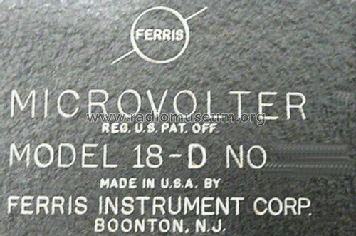 Microvolter 18-D; Ferris Instrument Co (ID = 570405) Equipment