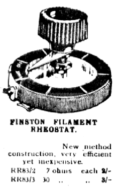 Filament Rheostat ; Finston, UK (ID = 671766) Radio part