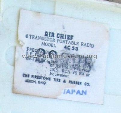 Air Chief 6 Transistor 4C53; Firestone Tire & (ID = 2827043) Radio