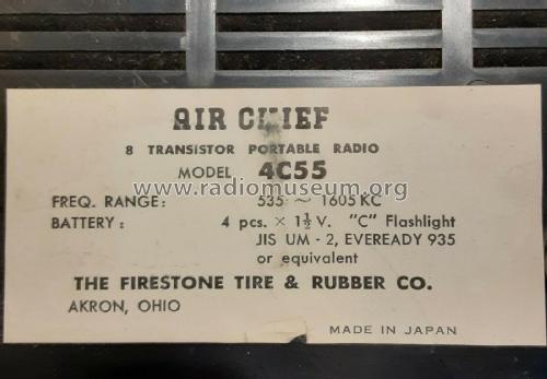 Air Chief 8 Transistor High Sensitivity 4C55; Firestone Tire & (ID = 2545428) Radio