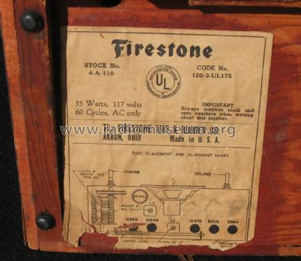 Wooden Clock Radio 4-A-110; Firestone Tire & (ID = 898562) Radio