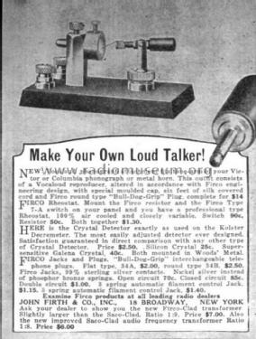 Stand Alone Crystal Detector ; Firth, John & Co. (ID = 2331443) Radio part