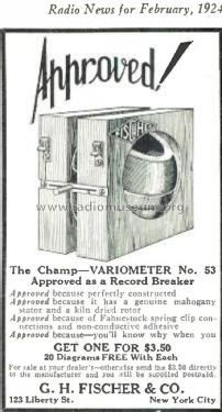 Variometer No. 53; Fischer & Co., Inc., (ID = 1545580) Radio part