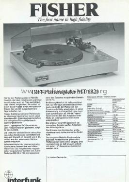 Stereo Turntable MT 6321; Fisher Radio; New (ID = 1599563) R-Player