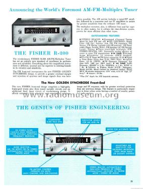 FM-AM Multiplex Tuner R-200; Fisher Radio; New (ID = 1892626) Radio