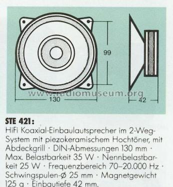 STE 421; Fisher Radio; New (ID = 2079104) Speaker-P