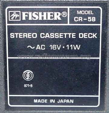 Stereo Cassette Deck CR-58; Fisher Radio; New (ID = 2012438) Enrég.-R