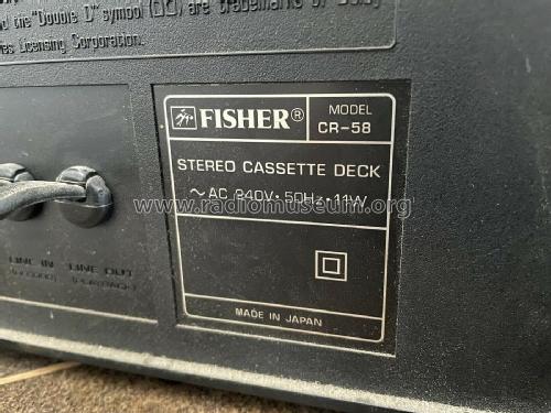 Stereo Cassette Deck CR-58; Fisher Radio; New (ID = 2866471) Enrég.-R